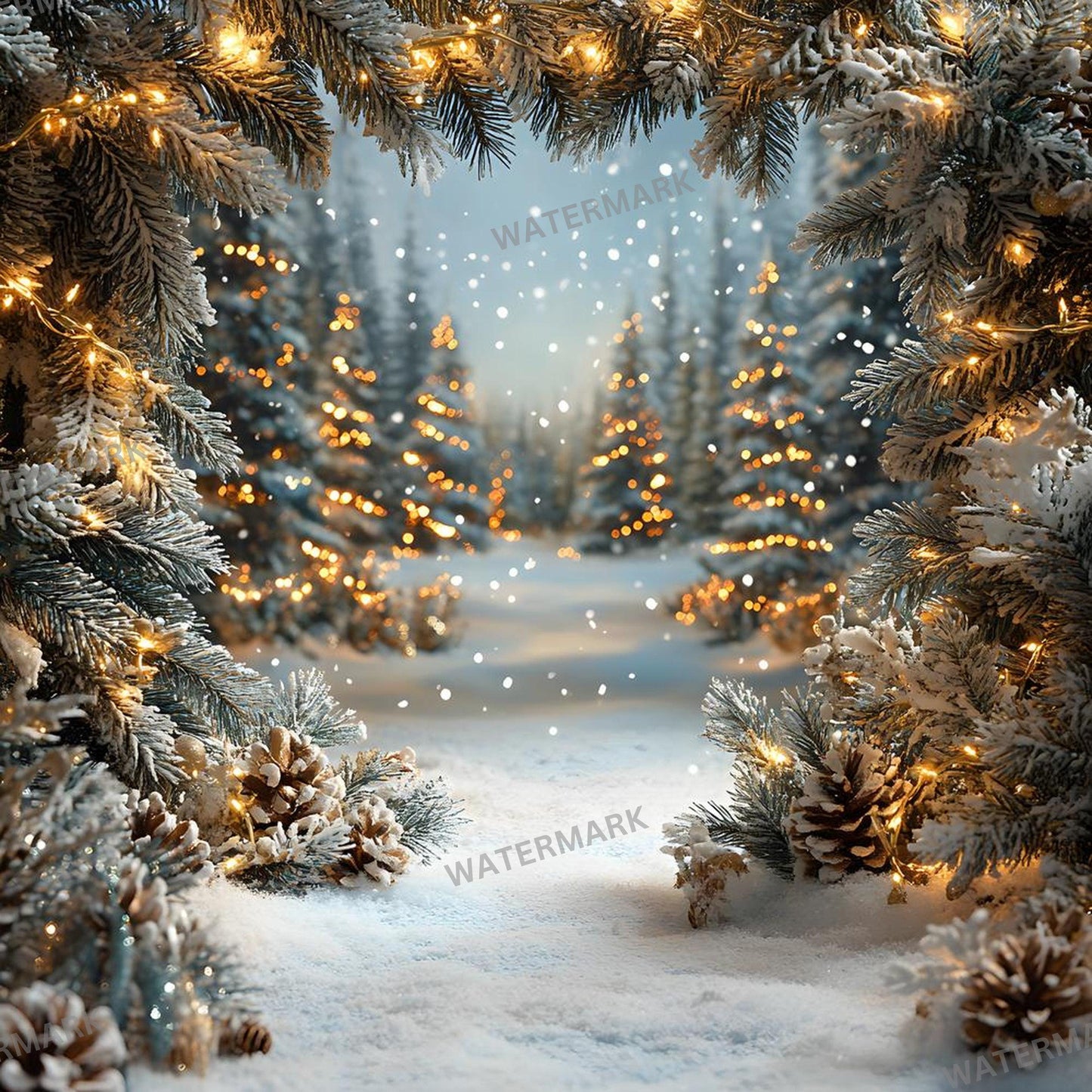 Enchanted Forest Backdrops - Magical Digital Backgrounds for Photography, Photoshop Overlays & Winter Wonderland Backgrounds