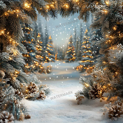 Enchanted Forest Backdrops - Magical Digital Backgrounds for Photography, Photoshop Overlays & Winter Wonderland Backgrounds