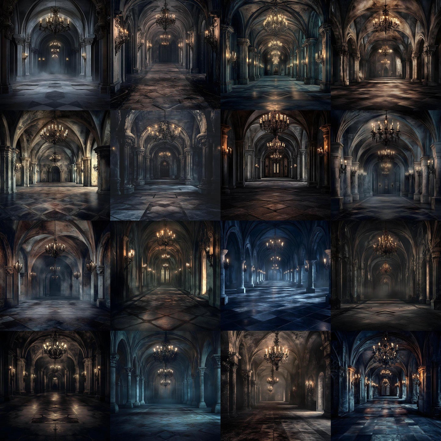 Haunted Castle Digital Backdrops | Gothic Photoshop Overlays for Studio Portraits, Halloween Themes & Dark Photography, Gothic Backdrop