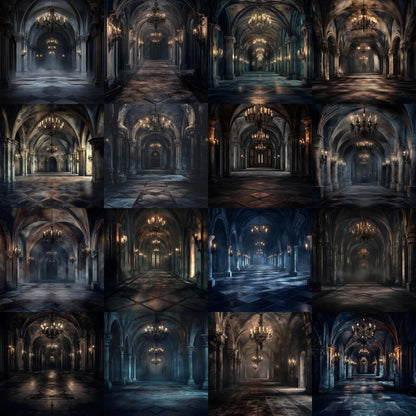 Haunted Castle Digital Backdrops | Gothic Photoshop Overlays for Studio Portraits, Halloween Themes & Dark Photography, Gothic Backdrop