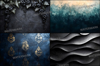 Vintage Black Textured Wall Digital Backdrop, Dark Photography Background for Portrait, Grunge Photo Booth, Moody Fine Art Texture