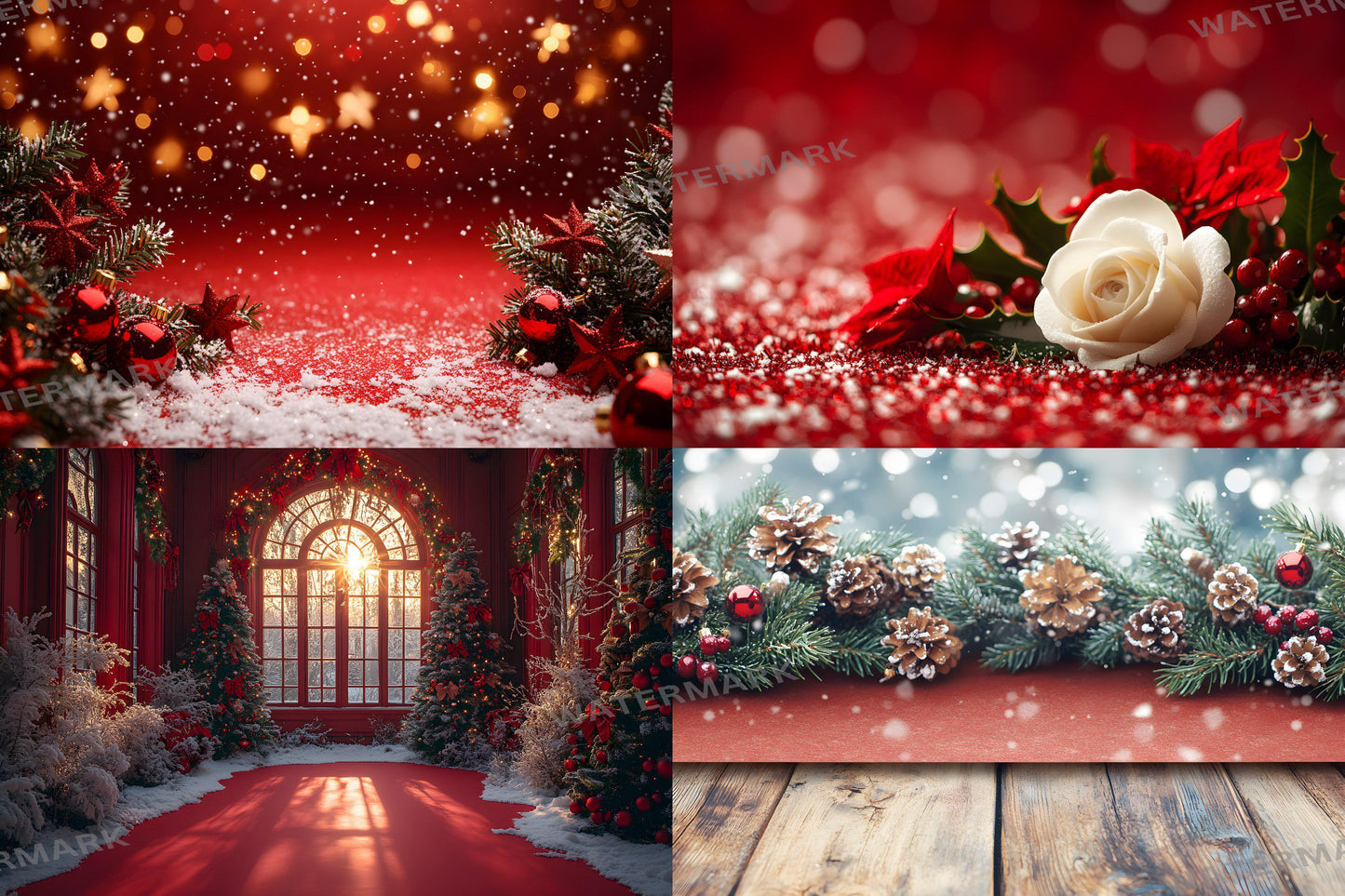 Christmas Backdrop, Digital Backdrop, Santa Christmas Backdrop For Kids Family, Festive Digital Download Christmas Background
