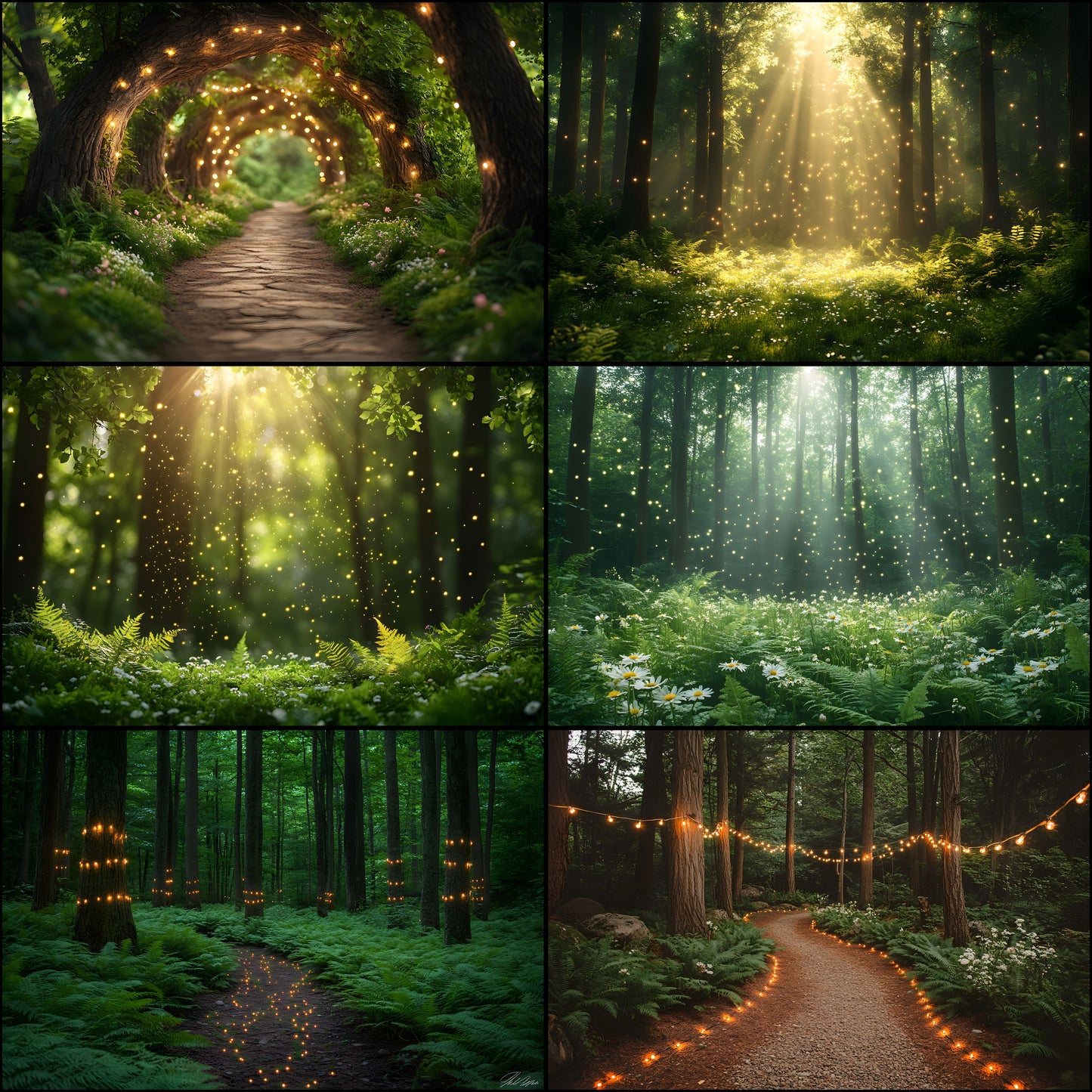 Whimsical Forest Wedding Backdrop Collection, Enchanted Woods Digital Backgrounds for Photographers, Fantasy Photography, Dreamy Scene Set