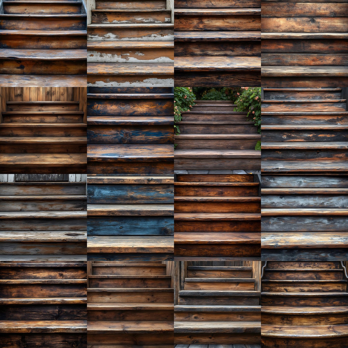 Rustic Wooden Stairs Digital Backdrop, Vintage Photography Background for Portrait Landscape, Fine Art Photography
