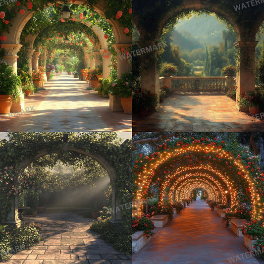 Baroque Garden Photography Backdrop for Digital Portraits Studio Overlays  Composites - 96x96px 11 Ratio