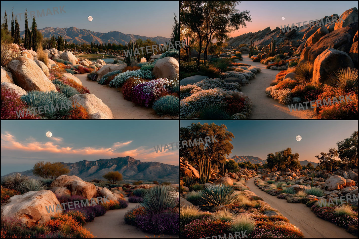 Desert Botanical Garden Digital Backdrop, Southwest Photography Background, Vibrant Scene for Portrait Photography, Scenic Photo Overlay