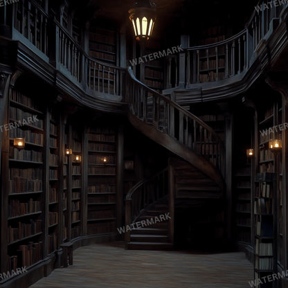 Wizard School Library 7 Photography Backdrops - Magical, Vintage Bookcases, Dark Academia, Enchanted Study Spaces