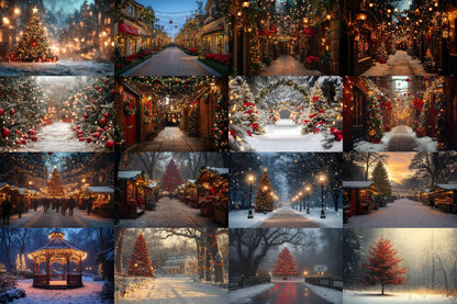 Classic Christmas Backdrops, Digital Backdrop, Santa Christmas Backdrop For Kids Family, Festive Digital Download Christmas Background