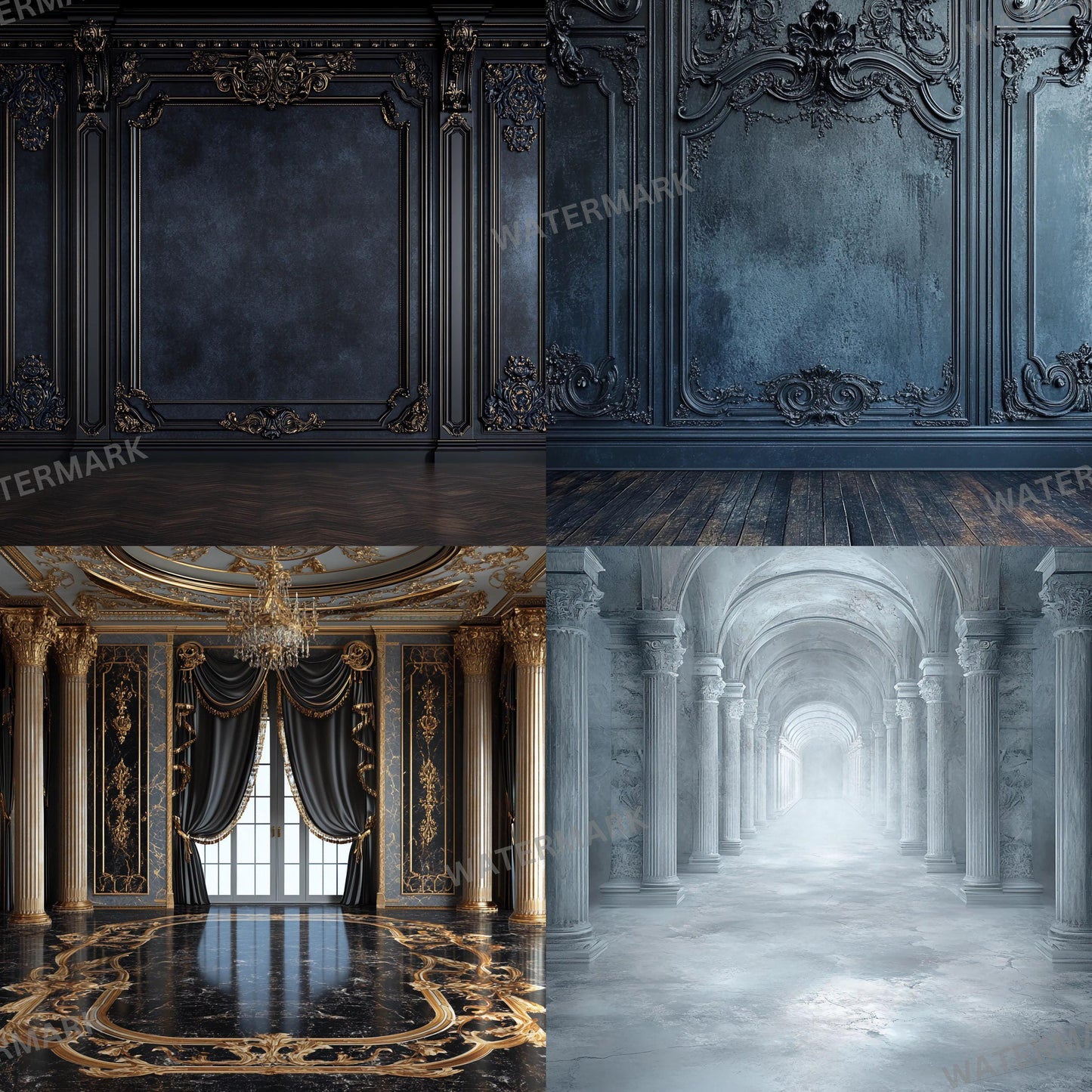 Regal Room Digital Photography Backdrop -  Elegant Studio Backdrops For Photographers, Wedding & Senior Backdrops - Digital Background