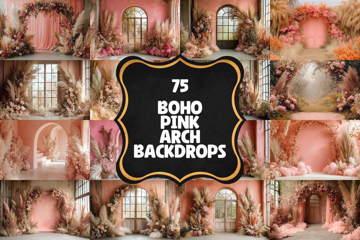 Pink Boho maternity digital backdrop room minimal arches backdrop maternity overlays, pink textures boho digital backdrop wedding studio