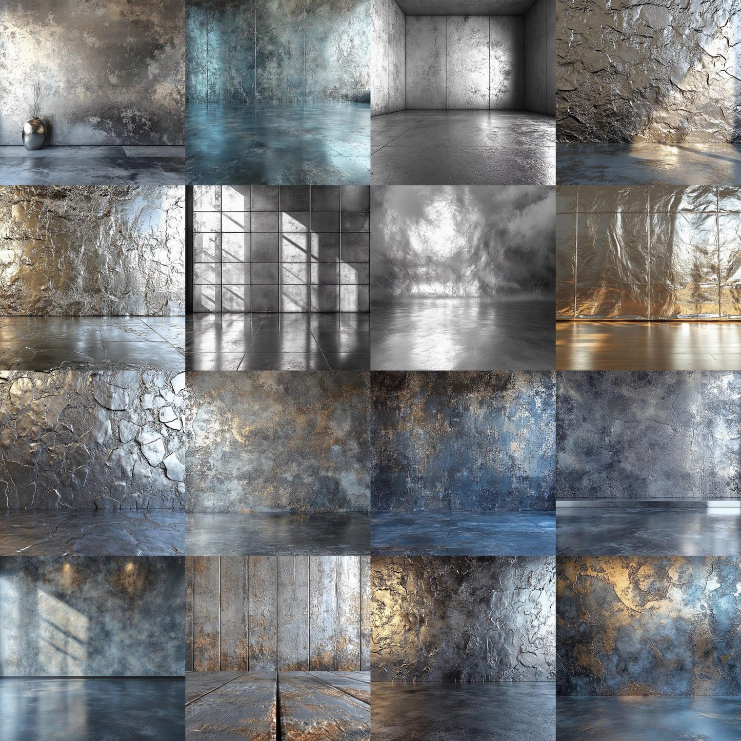 Silver Texture Backdrops - Perfect for Product & Portrait Photography, Photoshop Composites, Master Overlays, Elegant Silver Backgrounds
