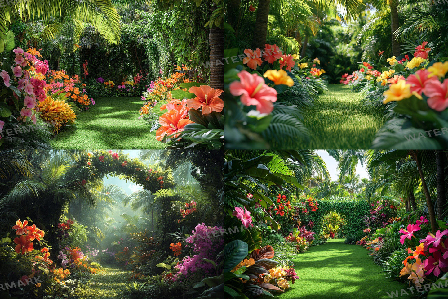 Tropical Vines Digital Backdrops - 3High-Res PNG Files for Photography  Craft Design - Commercial Use Allowed