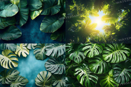 Banana Leaf Paradise Photography Backdrops | Digital Jungle Studio Background | Maternity, Wedding, Master Overlay, Tropical Backgrounds