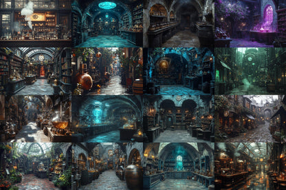 Alchemist Corner Digital Backdrop - Magical Laboratory Photography Background - Potion Brewing Overlay - Fantasy Lab - Visual Story Telling