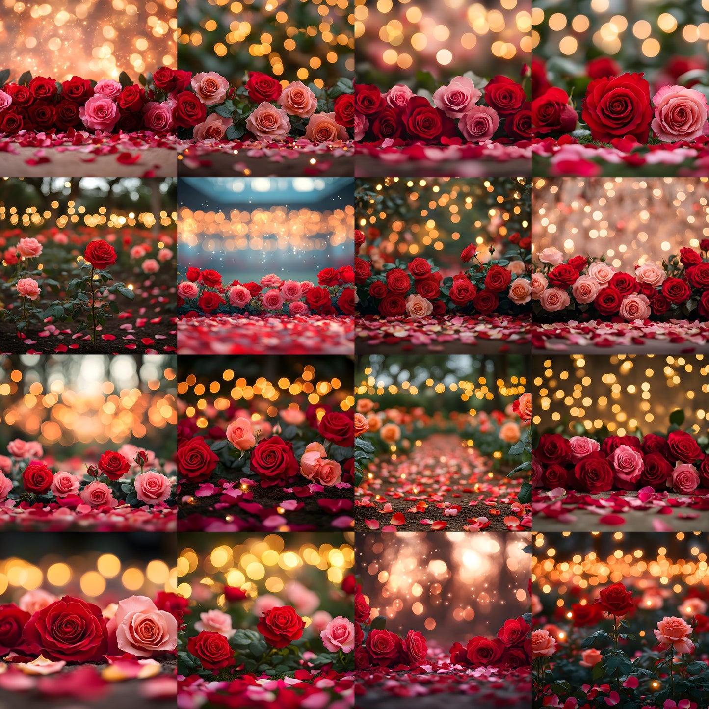 Valentine's Day Backdrop, Rose Garden Background, Digital Photography Prop, Romantic Photo Booth, Floral Portrait, Wedding Scene, Valentine