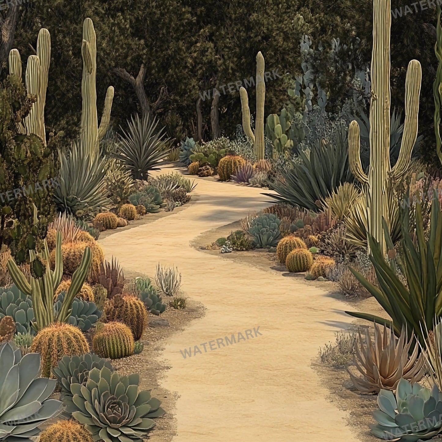 Desert Botanical Backdrops - Photography Backdrops, Portraits, Product Photography - Cactus Gardens, Desert Landscapes, and Botanical Scenes