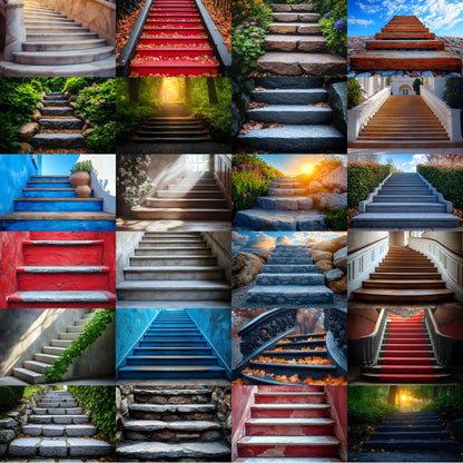 Staircase Photography Backdrop Set, Elegant Stairway Digital Backgrounds, Photo Overlays, Fine Art Photography
