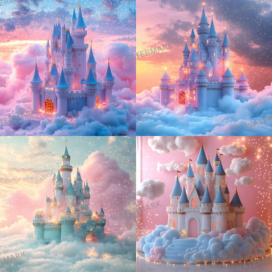 Fairytale Castle Digital Photography Backdrop Overlay for Studio Portraits 96x96px Enchanted Wallpaper Backgrounds
