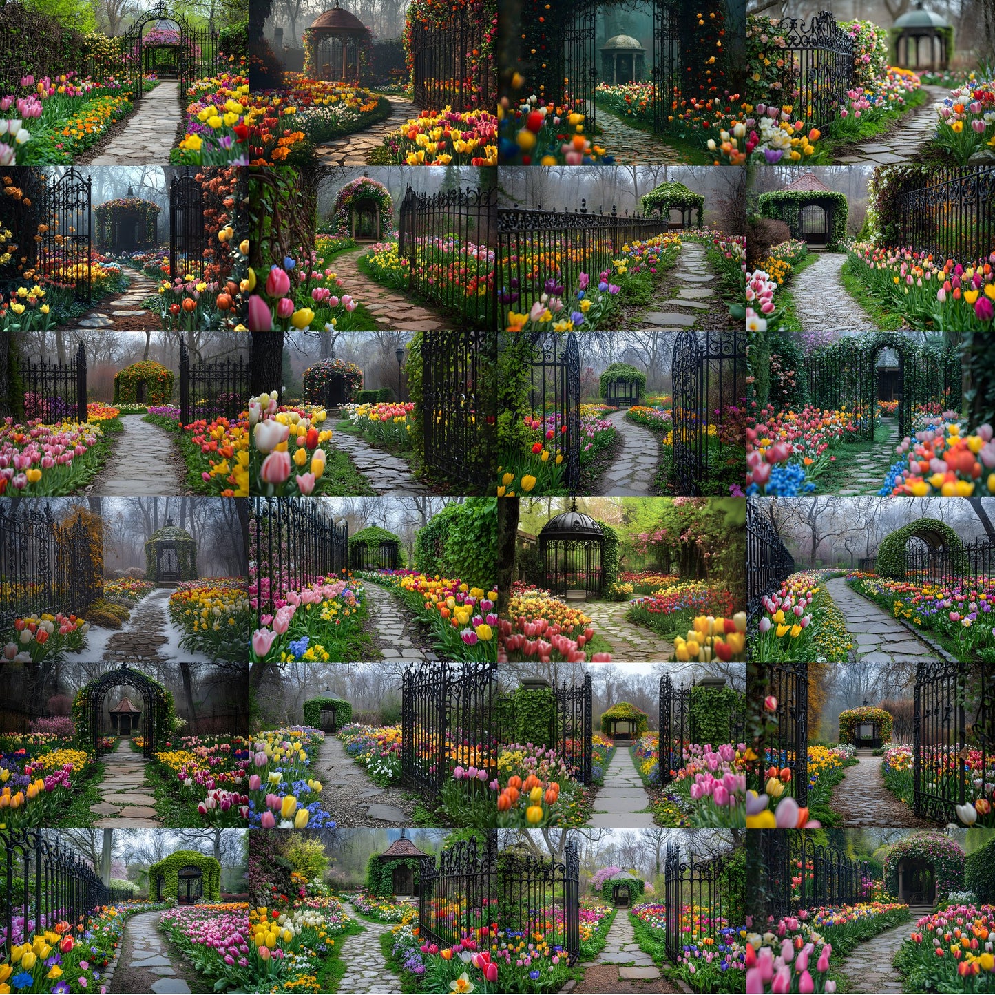 Wrought Iron Secret Garden Digital Backdrop, Fairytale Photography Background, Enchanted Garden Photo Background, Photography, Iron Gate Decor