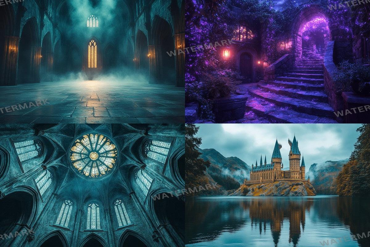Wizarding School Backdrops - Witchcraft Photography Overlays - Ideal for Digital Artists  Photographers, Digital Backdrop for Photography