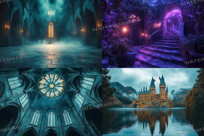Wizarding School Backdrops - Witchcraft Photography Overlays - Ideal for Digital Artists  Photographers, Digital Backdrop for Photography