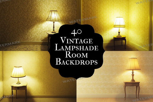 Vintage Lampshade Backdrops ��������� Antique-Inspired Digital Backdrops for Classic Photography & Photoshop Overlays - Photograph Backdrops