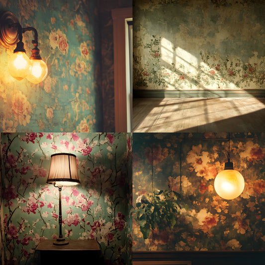 Vintage Wallpaper Room Backdrops, Photography Backgrounds, Digital Download for Photographers,Textures, Antique Interior Photo Booth