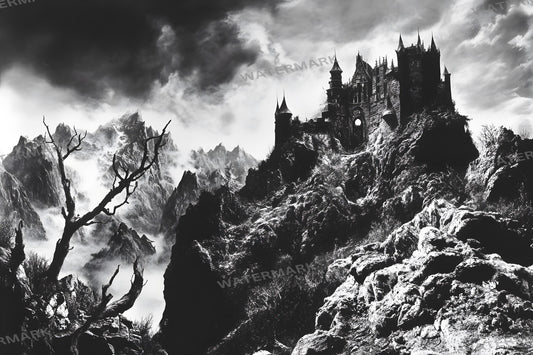 Witch's Castle Backdrops - Spooky Fantasy Photography Backgrounds - Gothic Moonlight Scenes - Halloween, Gothic, Wizard of Oz Collection