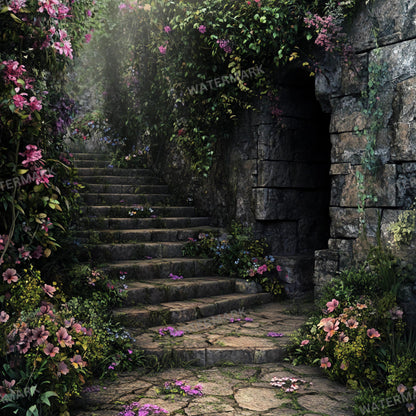 Secret Garden Digital Background, Forest Tree, Digital Backdrop, Nature, Photoshop Composite, Floral Background, Flower Garden backdrops