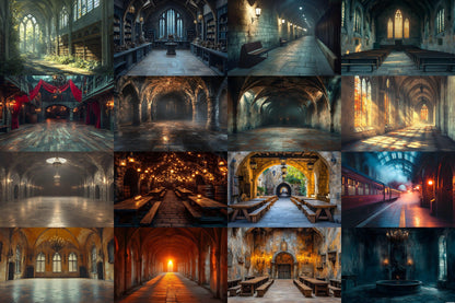 Wizarding School Backdrops - High-Resolution PNGs 00x00px for Magical Commercial Use - Enchanting Fantasy Designs