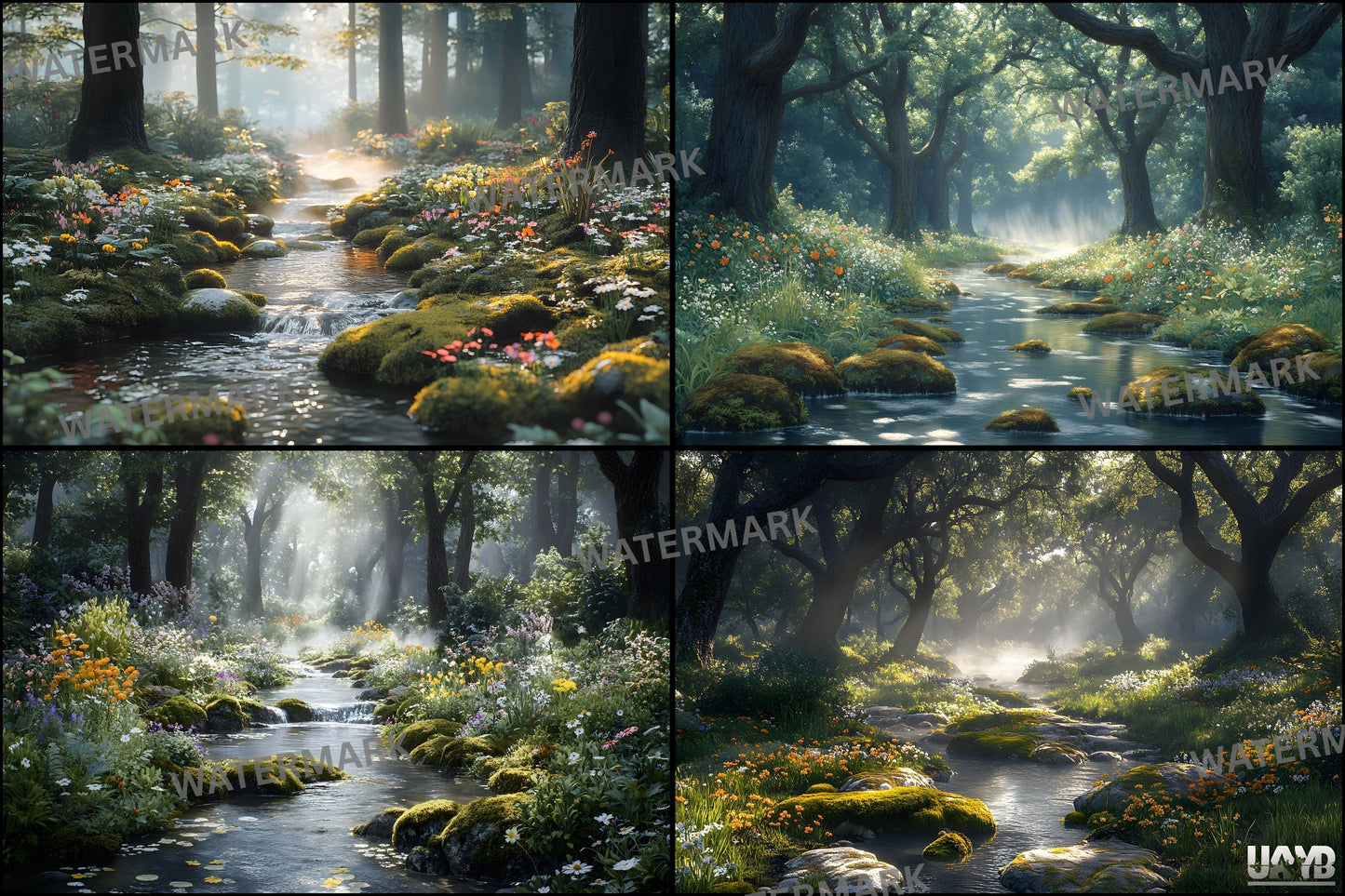 Woodland Botanical Digital Backdrop Set, Photography Backgrounds, Enchanted Forest Photo Overlays, Nature Inspired Scene, Dreamy Photo Design
