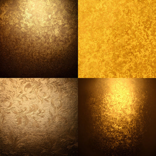 Vintage Gold Patterned Photography Backdrop, Elegant Digital Background for Portraits, Square Format, Fine Art Textures, Wedding, Newborn, and Product Photos