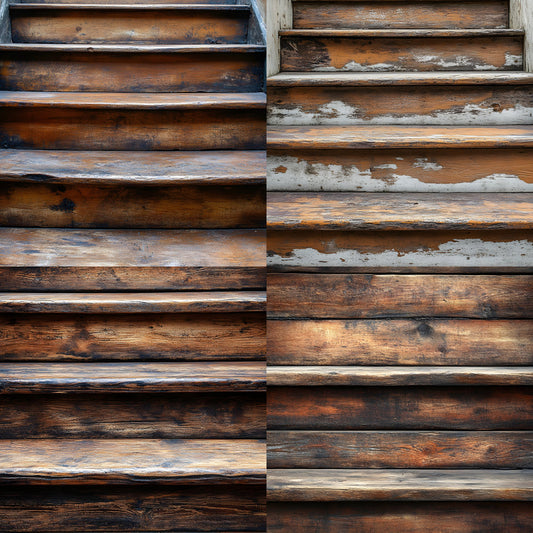 Rustic Wooden Stairs Digital Backdrop, Vintage Photography Background for Portrait Landscape, Fine Art Photography