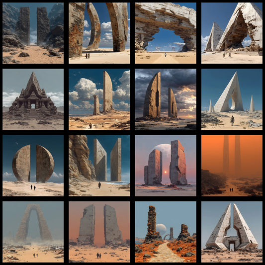 Apocalyptic Desert Digital Backdrop, Monumental Wasteland Background for Photography, Post-Apocalyptic Scene, Dystopian Digital Art Resource