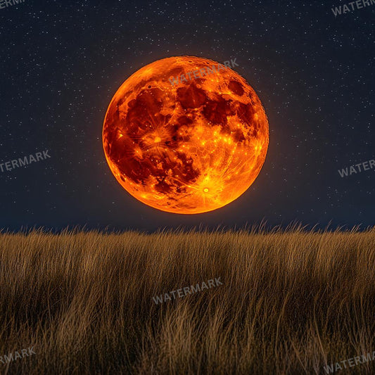 Giant Blood Moon Backdrops - Eerie and Spooky Photography Backgrounds - Halloween, Horror & Fantasy, Celestial Background, Moon Wallpaper