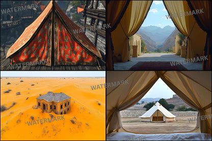 Desert Oasis Tent Digital Backdrop, Luxury Arabian Nights Background, Photography Prop, High-Res Image, Dreamy Scene, Instant Download