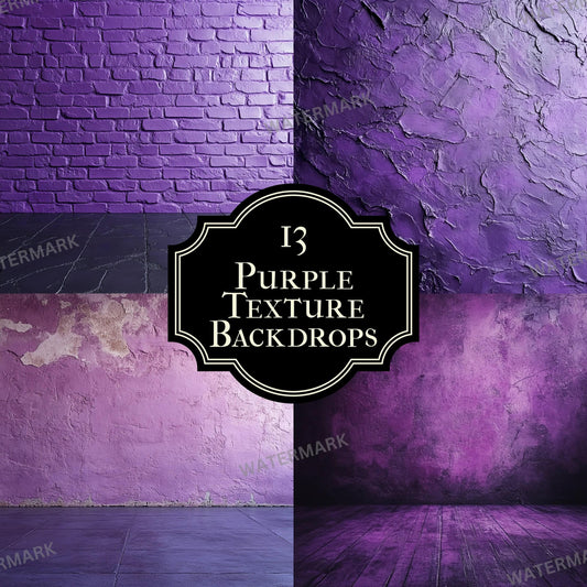 Purple Texture Backdrops for Photoshop, Master Overlay Textures, Grunge and Abstract Wall Backgrounds for Digital Art