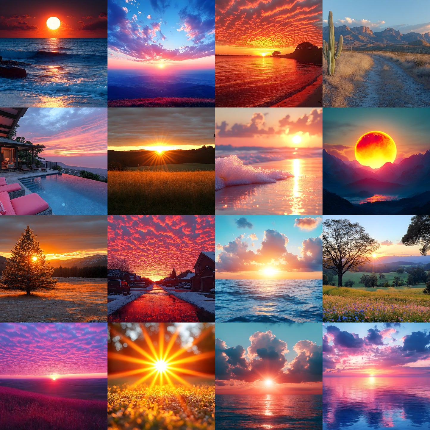 Sunset Photography Backdrop Bundle, Dreamy Sky Digital Backgrounds for Photographers, Golden Hour Photo Overlays, Ratios, High-Res Images
