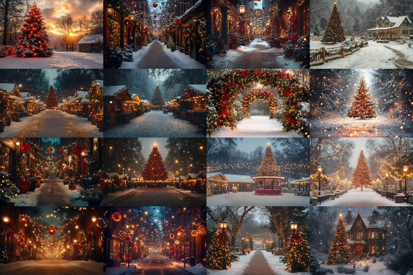 Classic Christmas Backdrops, Digital Backdrop, Santa Christmas Backdrop For Kids Family, Festive Digital Download Christmas Background