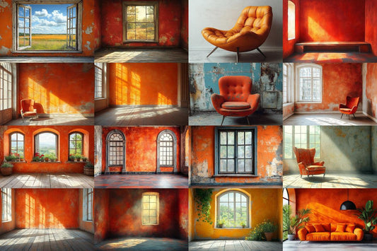 Warm Vintage Orange Photography Backdrops for Studio Use - Ideal for Digital Artists Photographers Designers  Hobbyists