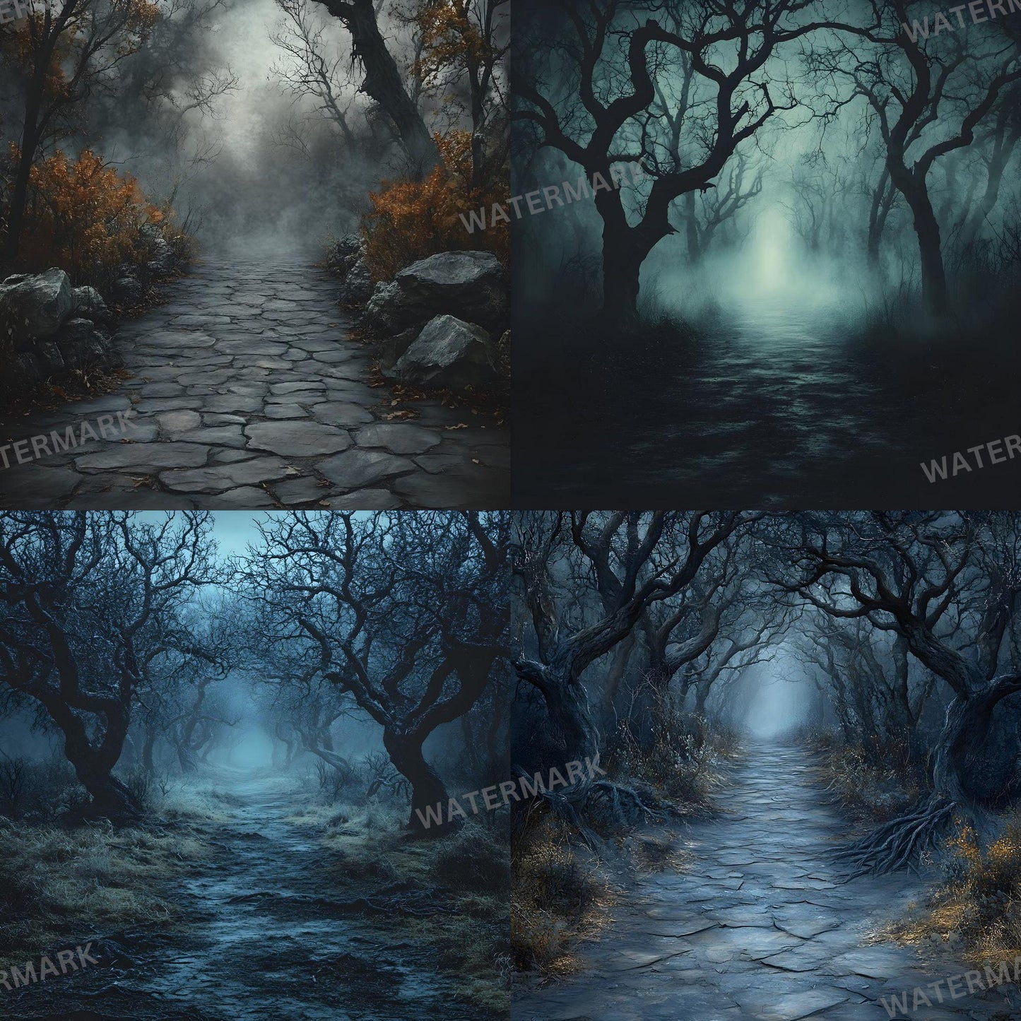 Dark Spooky Backdrops - Master Overlays for Photoshop Composites, Digital Backgrounds for Dark Fantasy, Halloween - Photography Backdrops
