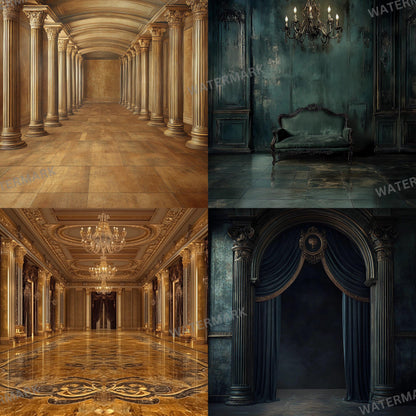 Regal Room Digital Photography Backdrop -  Elegant Studio Backdrops For Photographers, Wedding & Senior Backdrops - Digital Background