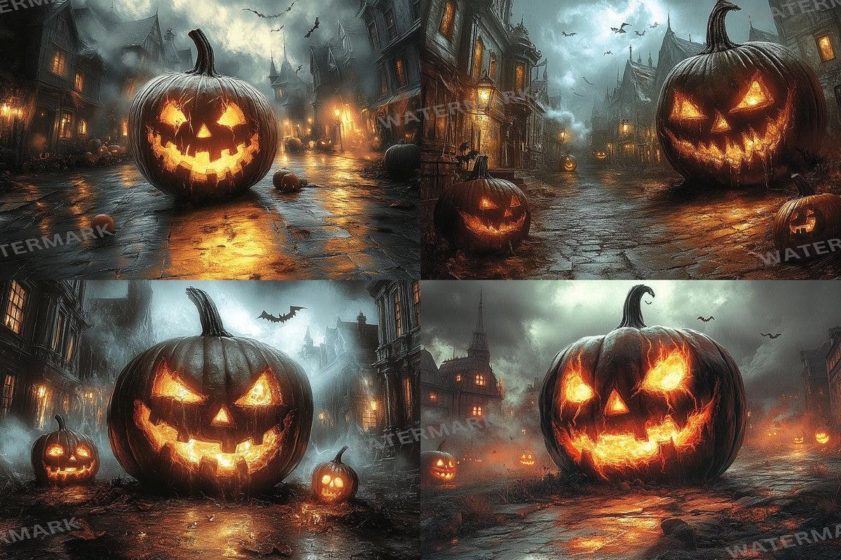 Halloween Monster Scene Digital Backdrops  2High-Resolution PNG Photography Backgrounds for Creative Photo Editing  Master Overlay Effect