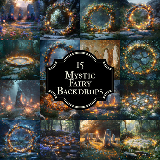 Enchanting Fairy Tale Photoshop Overlay Backdrops - 1Magical Forest, Arch, and Pathway Scenes for Fantasy Photography & Digital Backdrops