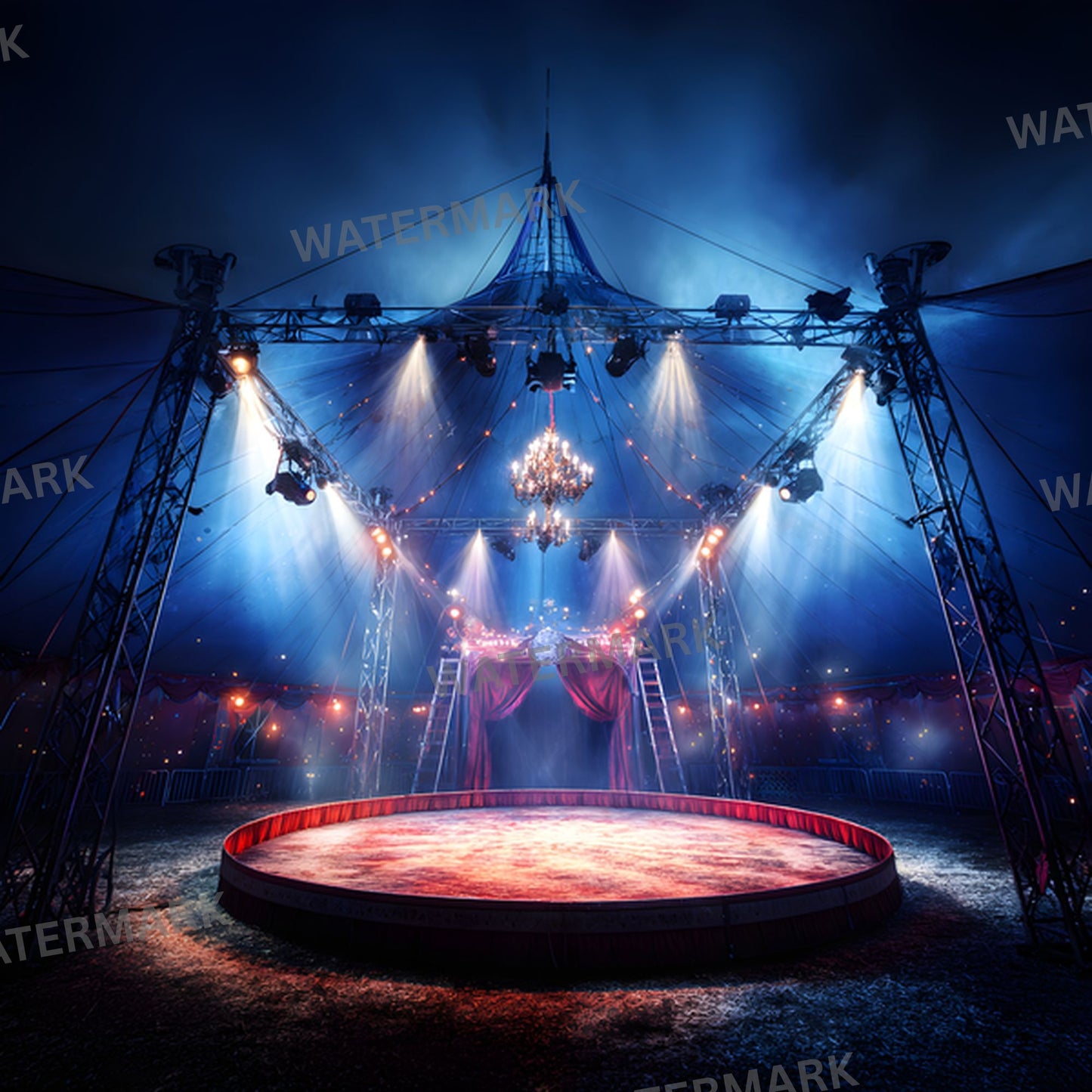 Stage Spotlight Chandelier Digital Backdrop, Photography Background, Theater Stage, Concert Backdrop, Square Image, Digital Download