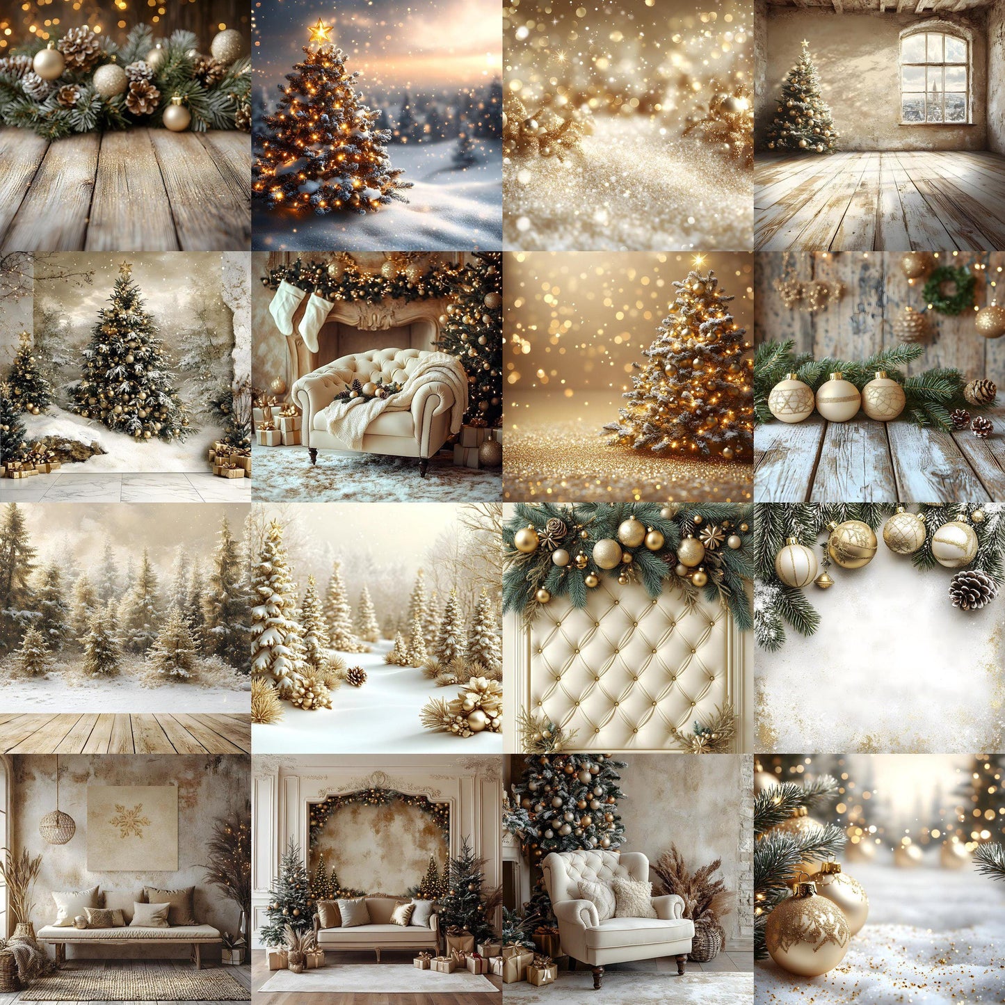 Christmas Backdrop, Digital Backdrop, Santa Christmas Backdrop For Kids Family, Festive Digital Download Christmas Background