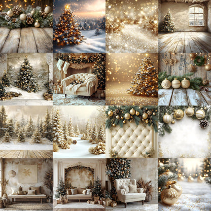 Christmas Backdrop, Digital Backdrop, Santa Christmas Backdrop For Kids Family, Festive Digital Download Christmas Background