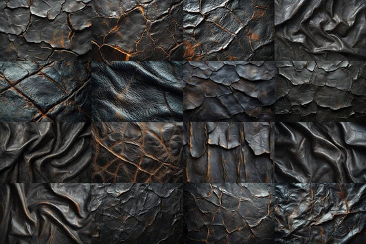 BLACK WEATHERED LEATHER - Textures Photography Backdrop