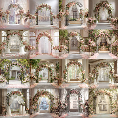 Wrought Iron Arch Digital Backdrop, Wedding Photography Background, Photo Booth Prop, Floral Archway, Garden Scene, Fairytale Portrait