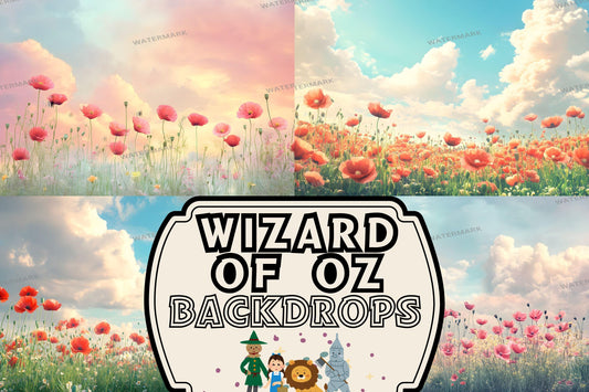 Emerald City Wizard of Oz Digital Backgrounds | Fantasy Green Cityscape Images | 1Magical Oz Backdrops | Dorothy Wizard of OZ Backdrops